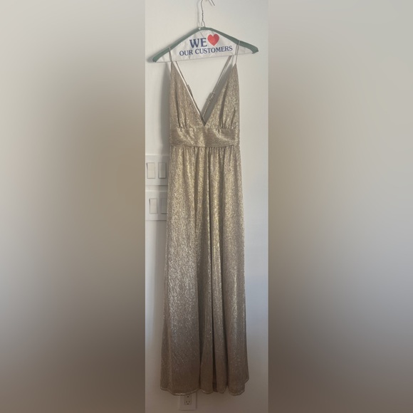 Lululs GILDED GODDESS GOLD MAXI DRESS - Picture 2 of 3